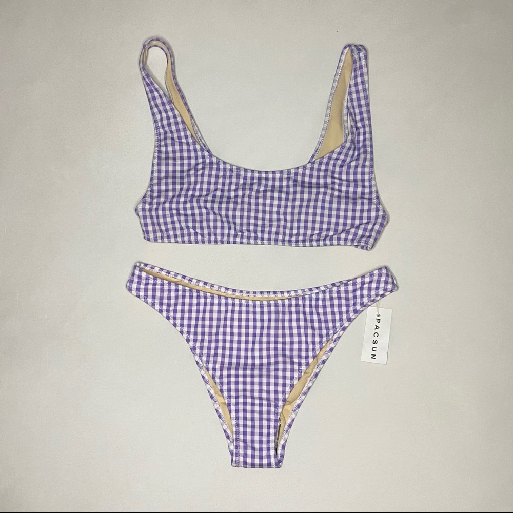 Pacsun Purple Gingham Bikini Set | NWT
